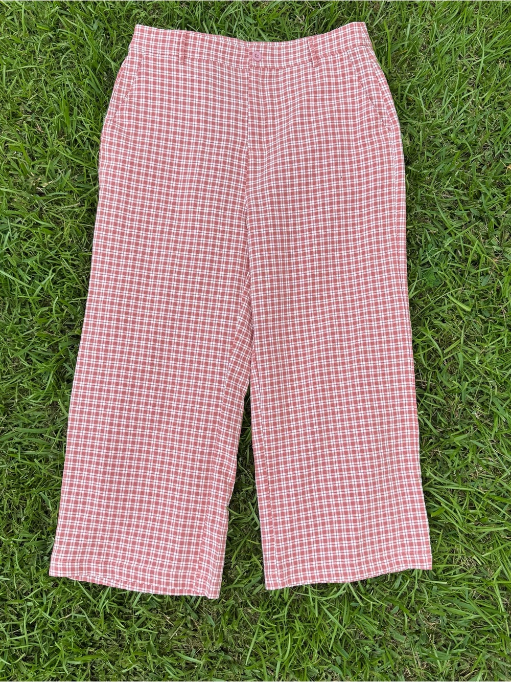 NWT Women’s Gilli Pink Gingham Wide Leg Pants Trendy Coquette Retro Vibes